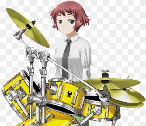 katawa shoujo shizune yellow drum drums - katawa shoujo rin drums