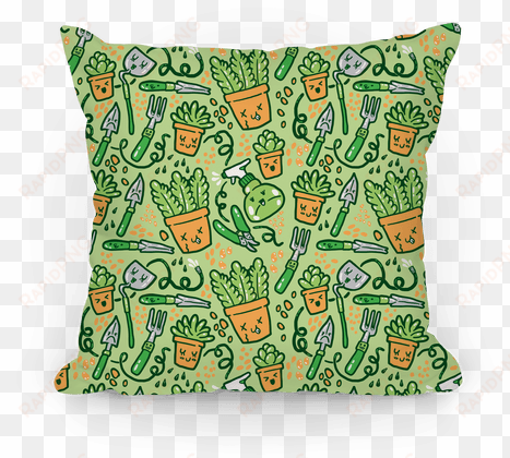 kawaii plants and gardening tools pillow - cushion
