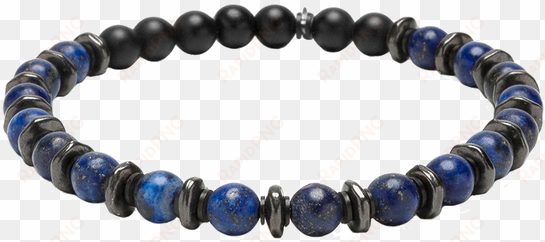 kenton michael stone and gunmetal sequence bracelet - blue lapis, gunmetal sequence bracelet m (7.25" wrist)