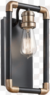 kichler 1-light industrial pipe wall sconce - industrial nickel wall lights