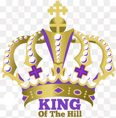king of the hill - gold and purple crown