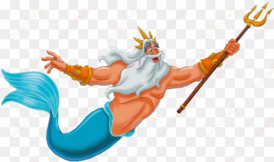 king triton in happy mood - little mermaid king triton png