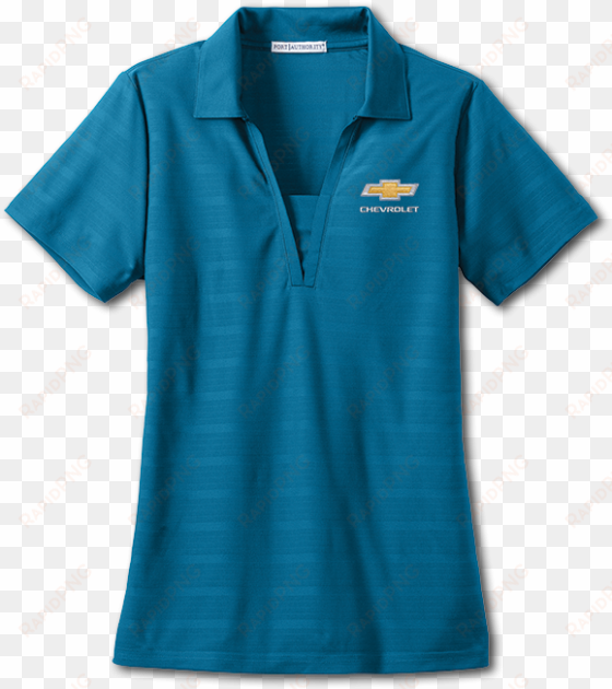 ladies horizontal texture polo blue - active shirt