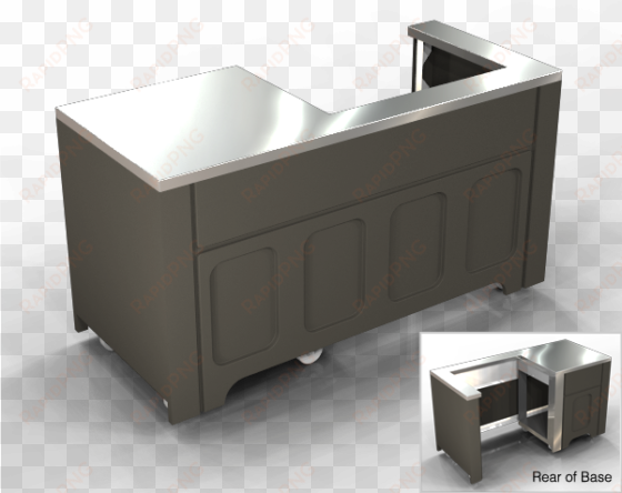 large deluxe cashier stand, locking cash drawer on - lock