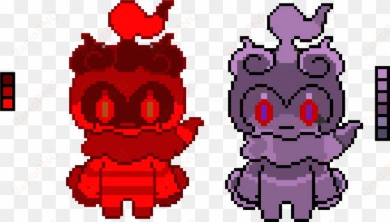 lava and dark marshadow - pixel art