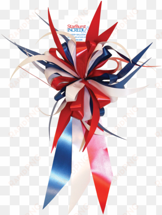 lazo starburst en tricolor, azul, rojo y blanco - globos azul blanco y rojo