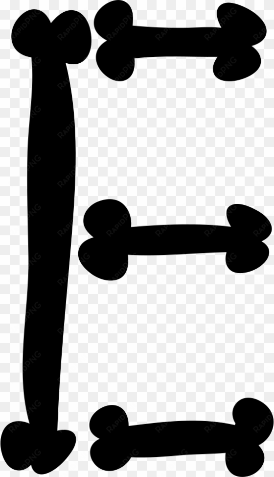 letter e of bones typography comments - tipografia de huesos