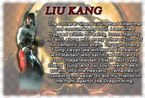 liu kang's bio - liu kang