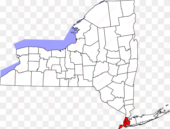 localización dentro del estado de nueva york - new york city on map of new york