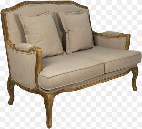 louis beige linen loveseat 2
