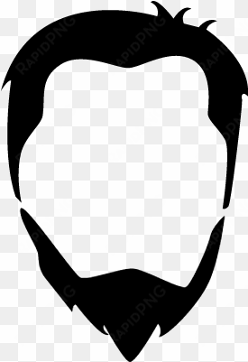 male head hair and beard vector - cabelo e barba png