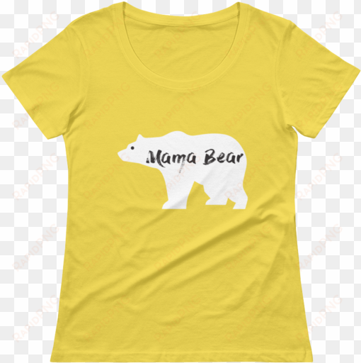 mama bear ladies' scoopneck t-shirt - frenchie enjoys summer on unicorn pool float in swimm