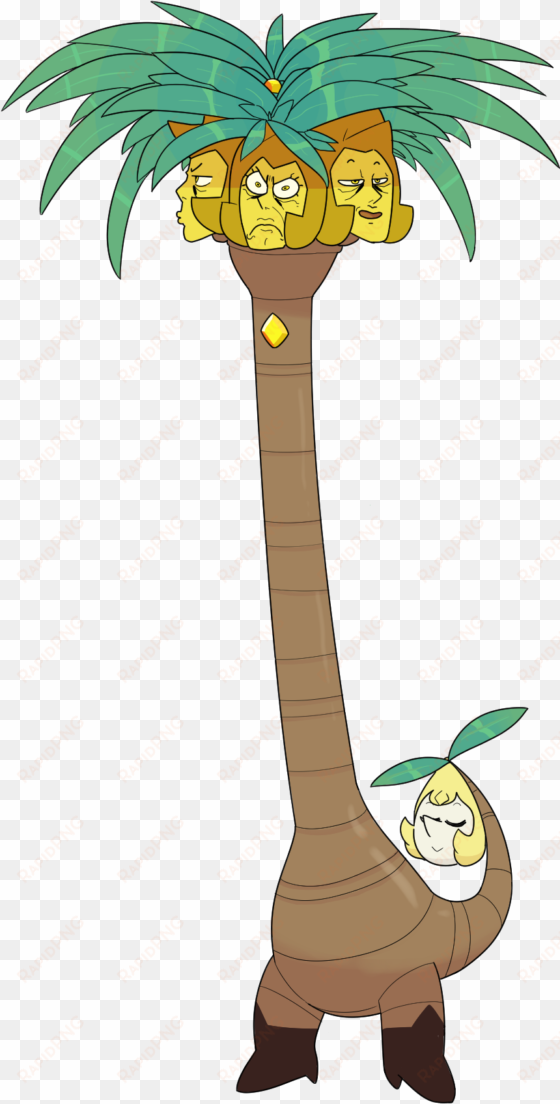 mammal vertebrate cartoon fauna tree plant - alola exeggutor yellow diamond