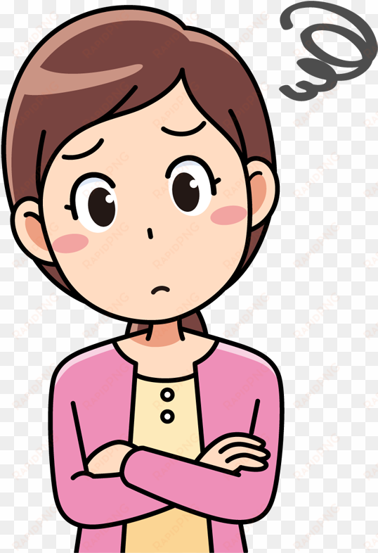 man thinking png download - cartoon woman clipart