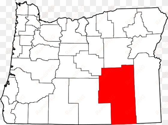 map of oregon highlighting harney county - multnomah county oregon