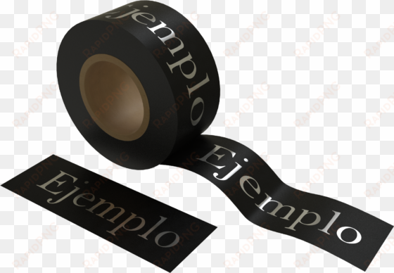 marquillas en cinta negra con impresión plateada o - printing