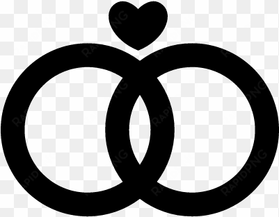 marriage rings couple with a heart vector - wedding rings icon png