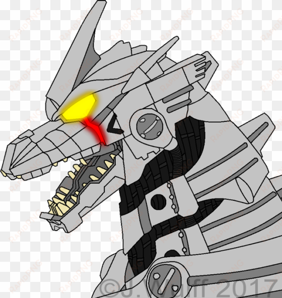 mecha king ghidorah drawing - digital art