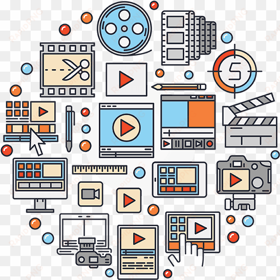 media production - video post productions illustration