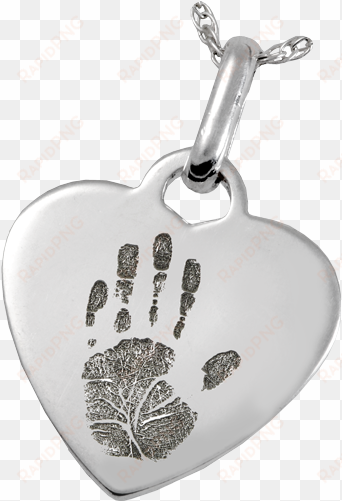 memorial jewelry: sterling silver heart pendant- handprint