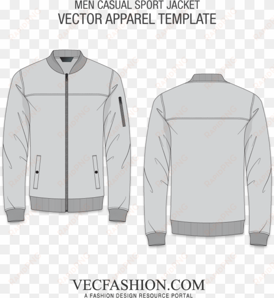 men casual sport jacket - long bomber jacket template