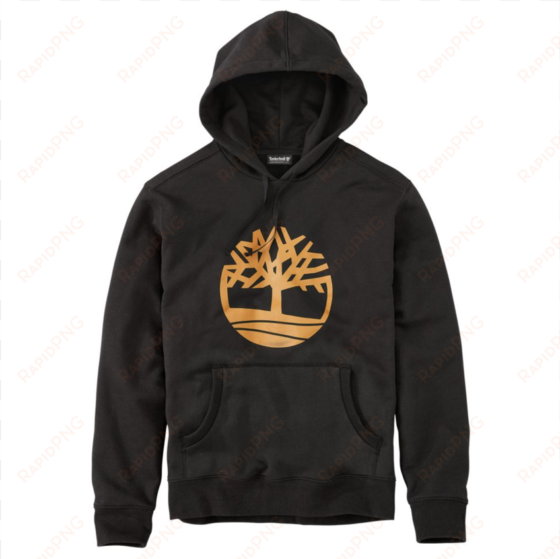 men's timberland classic tree logo hoodie black wheat - timberland