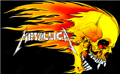 metallica skull & flames large fabric poster /
