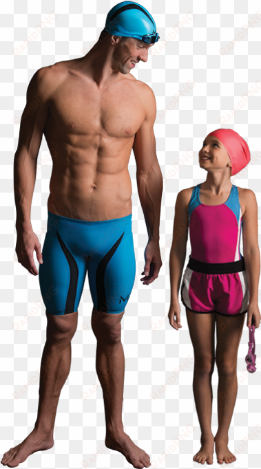 michael phelps standing next to young girl - michael phelps standing straight