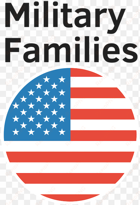 military families - american flag round black and white