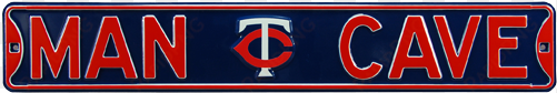 minnesota twins “man cave” authentic street sign - minnesota twins navy 6" x 36" man cave steel street
