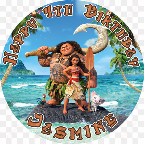 moana round round edible cake topper - acco brands moana wall calendar