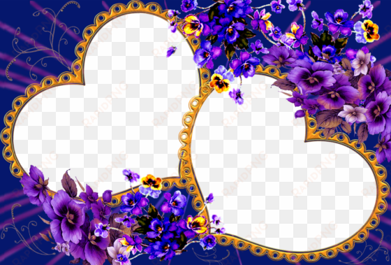 moldura para fotos de flores e corações - love flower photo frame