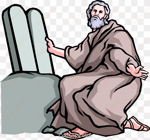 moses & the ten commandments royalty free vector clip - moses and the ten commandments clipart
