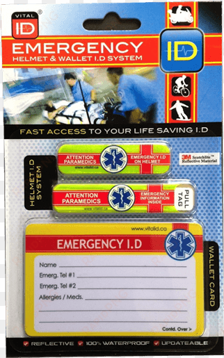 motorcycle / cycle “rider - vital id rider i.d. & reflective system