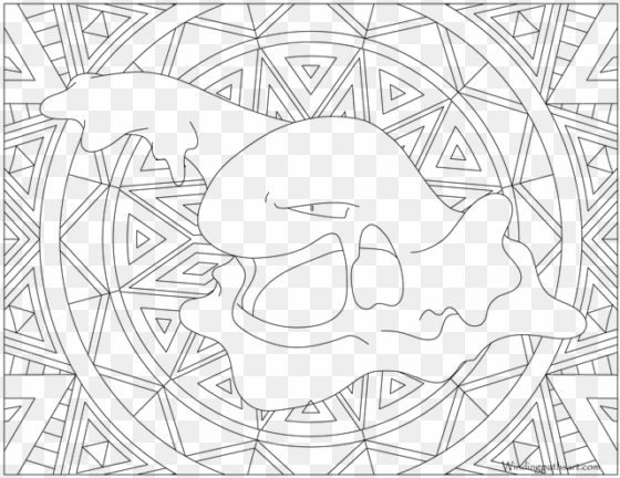 muk pokemon - pikachu coloring pages adult