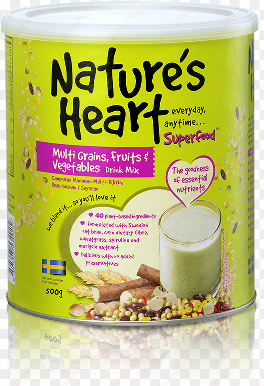 multi grains, fruits & vegetables drink mix - natures heart superfoods