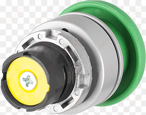 mushroom push button Ø 40 flush mount momentary green - plastic