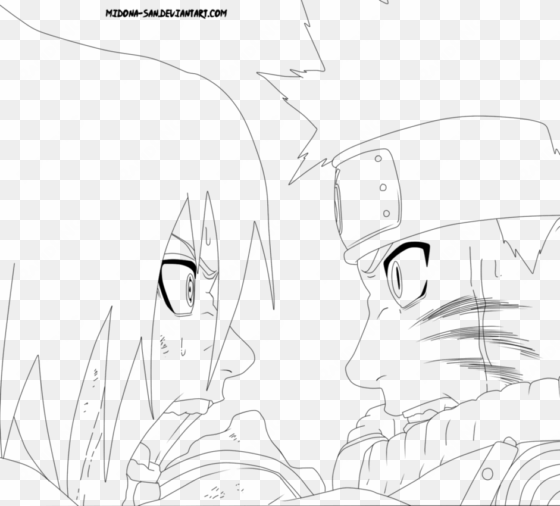 naruto vs sasuke lineart by midona san - naruto vs sasuke coloring pages