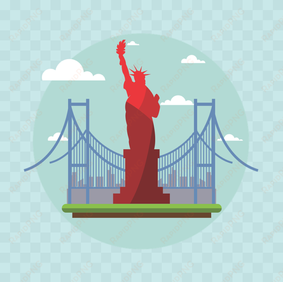 new york, usa, liberty, landmark, travel, america, - east urban home 'us america' graphic art print
