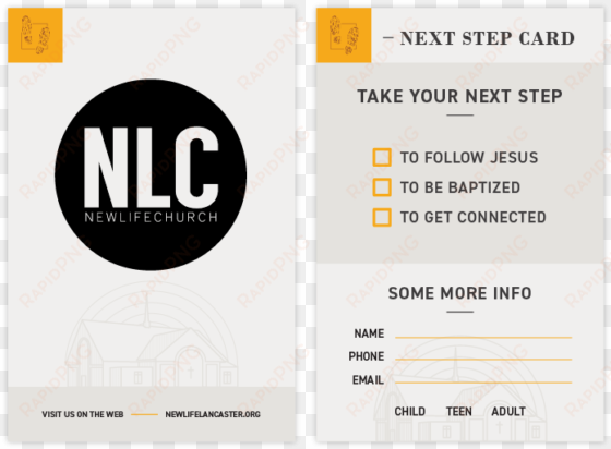 next steps card design layout design logo church branding - design