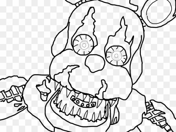 nightmare freddy base by howlinghill on deviantart - dibujo de freddy para colorear