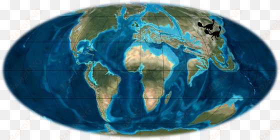 nomingia-mapa - world 55 million years ago