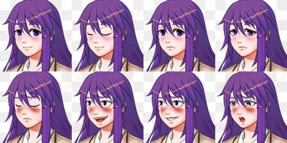 oc fanartyuri face sprite update for ddlc rpg - yuri faces yuri ddlc