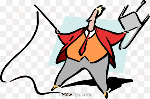 office ringmaster royalty free vector clip art illustration - sinergia en la empresa