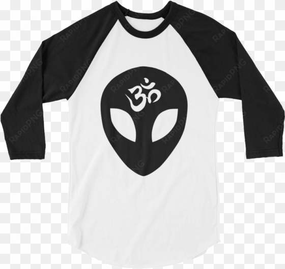 ohm alien raglan - peace starts on our plate 3/4 sleeve raglan unisex