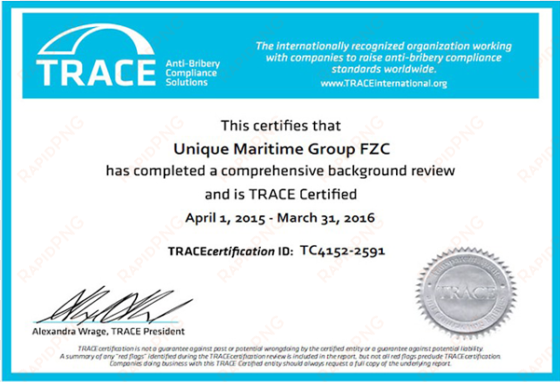 one of the world's leading integrated turnkey subsea - trace certificate anti bribery