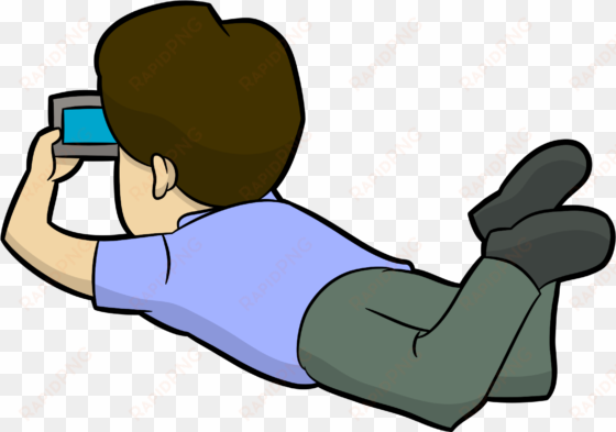 open - watching a video cartoon
