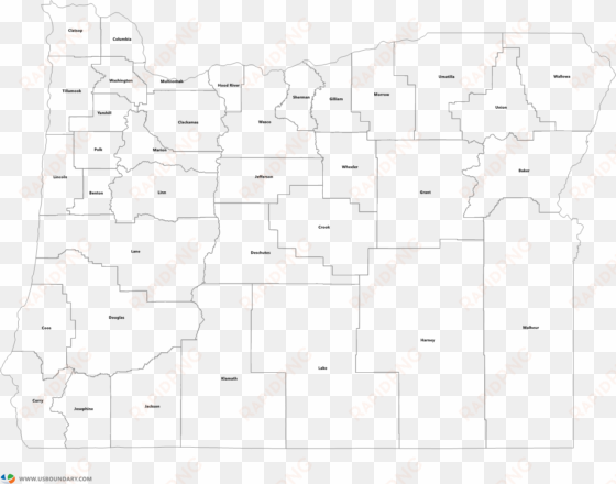 oregon counties outline map - diagram