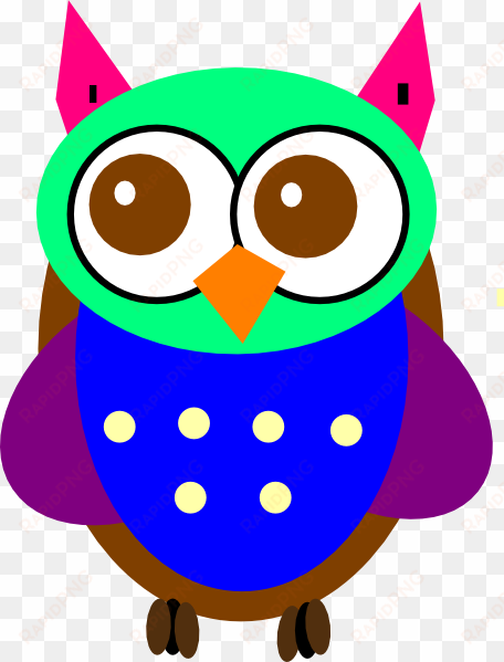 owl clipart colorful - cartoon picture of colourful owls