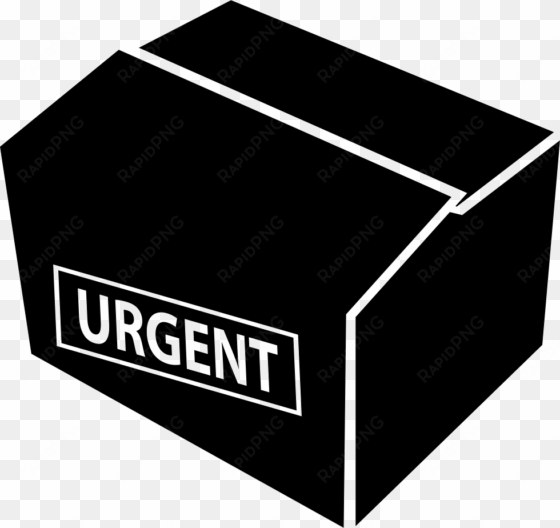 packing box with urgent delivery comments - icon